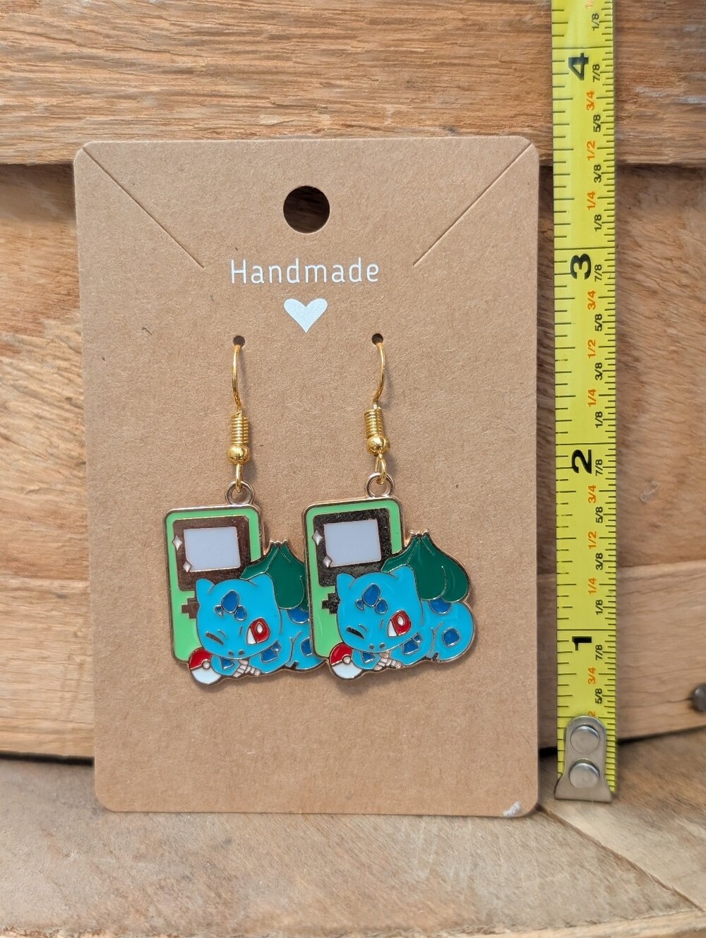 Anime Pokemon Bulbasaur Enamel Metal Earrings NEW